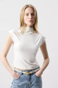 High-neck knitted blouse